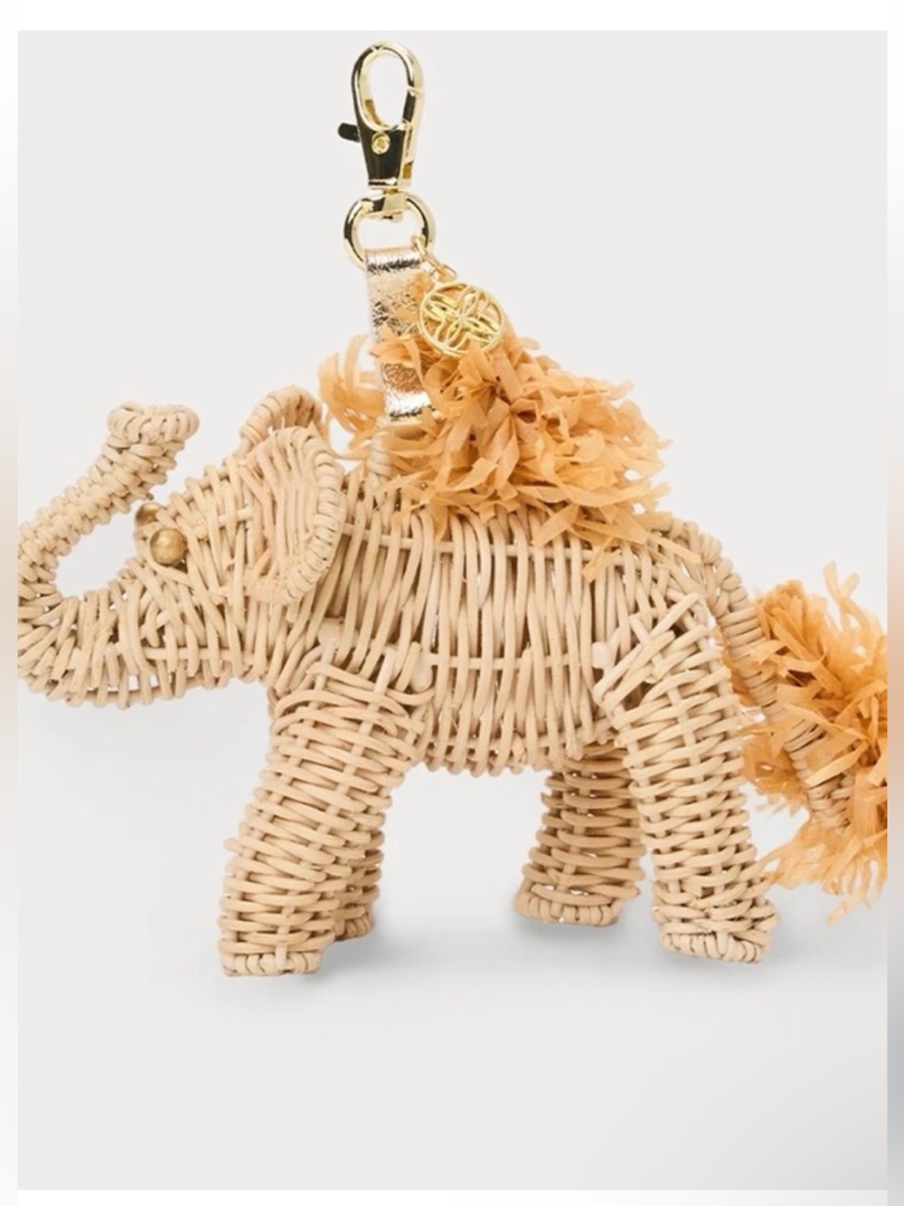 NWT Lilly pulitzer Elephant rattan bag charm